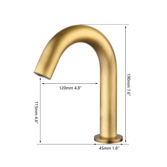 Afmetingen bronskleurige cesaro sensorkraan