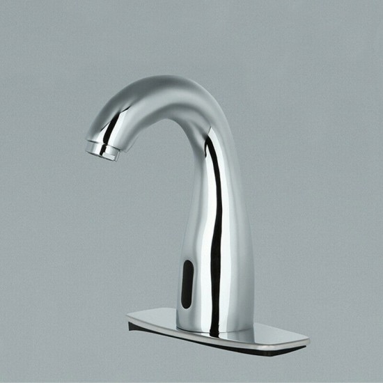 Chroom sensorkraan met afdekplaat 0