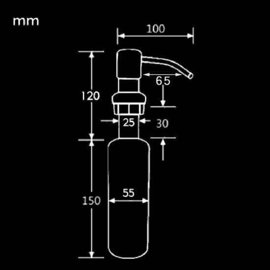 Details inbouw zeep dispenser
