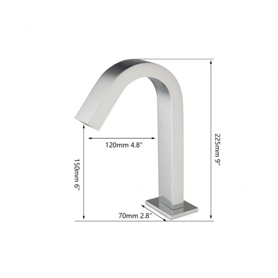 Details sensorkraan hoog model met chroom afwerking