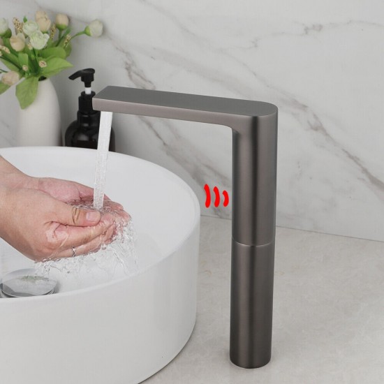 Mooie slen sensorkraan gun metal