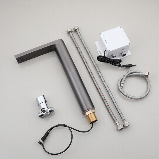 Set slen sensorkraan gun metal