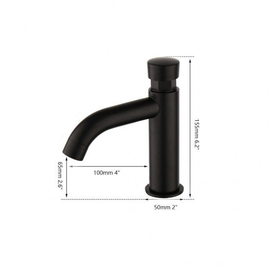 Zwarte koud kraan sluit zelf