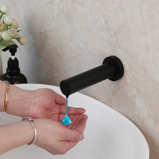 Zwarte zeepdispenser sensor voor muurbevestiging